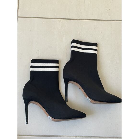 Schutz Boots Women Gisela Sock Booties Pull On Colorblock FLAWS - Picture 2 of 12